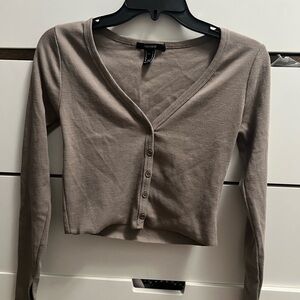 Forever 21 Taupe Button-Down Shirt